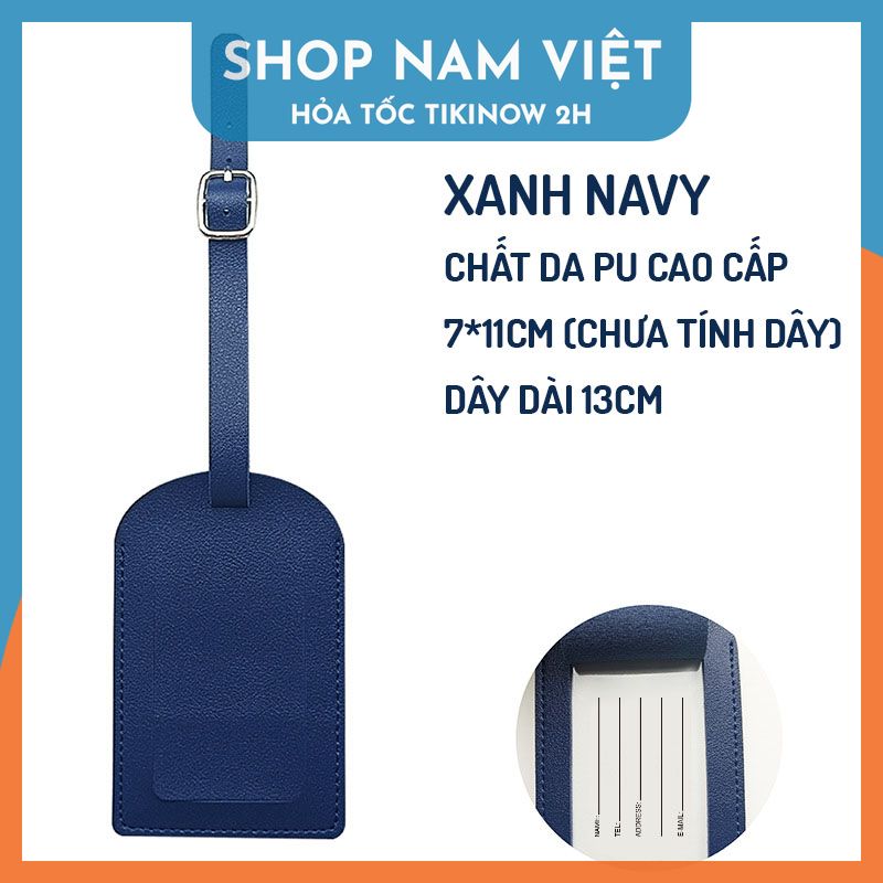 Thẻ Hành Lý Chống Thất Lạc Da PU Cao Cấp - Sự Bảo Vệ Tối Ưu và Phong Cách Tinh Tế - Xanh Navy