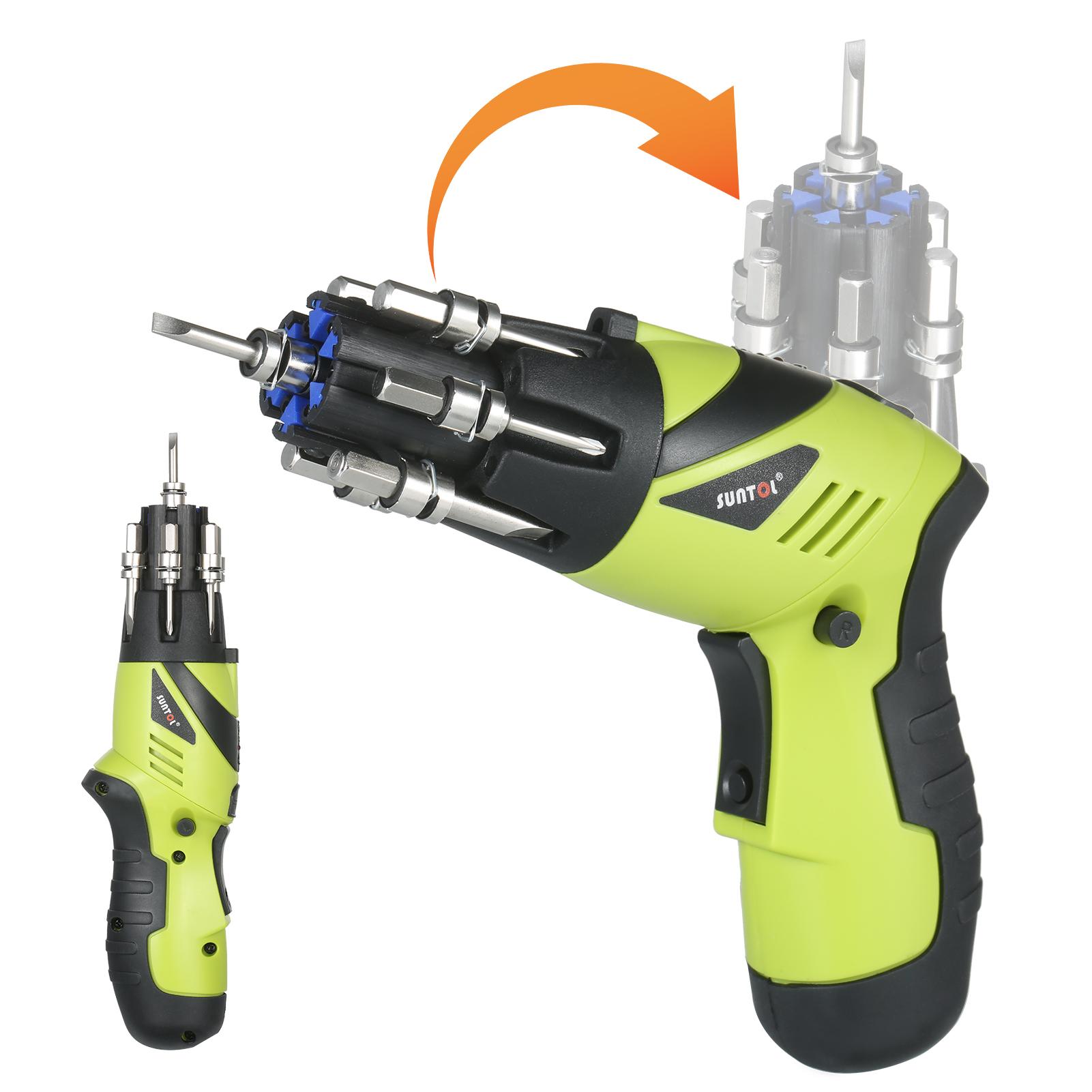 48-Piece 3.6V Rechargeable Cordless Screwdriver Kit 1/4 Inch Drive 6N.m Power Screwdriver Set with Extension Screwdriver