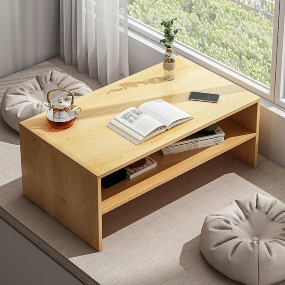 Bàn Học Ngồi Bệt 2 Ngăn Có Thể Làm Bàn Trà Phong Cách Hiện Đại Chất Gỗ Mdf Phủ Melamin Cốt Xanh Chống Ẩm.