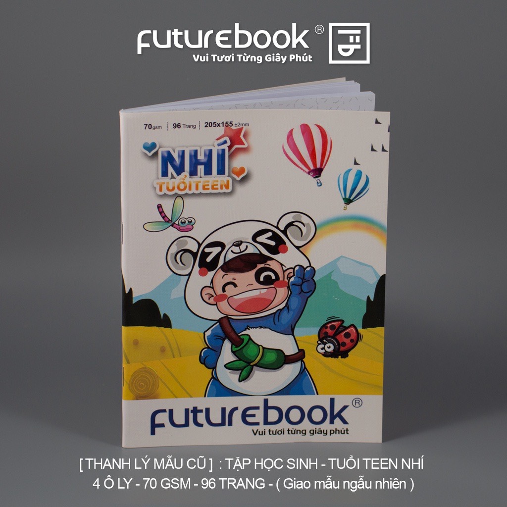 FUTUREBOOK–Tập Học Sinh Teen Nhí 4 Ô Ly_96 Trang–Định Lượng 70Gsm. Mã Sản Phẩm DK-HS754 (Giao Ngẫu Nhiên)