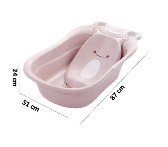 Chậu tắm cho bé hình ếch dễ thương, có chỗ để dầu gội, sữa tắm, kích thước 87*51*24cm