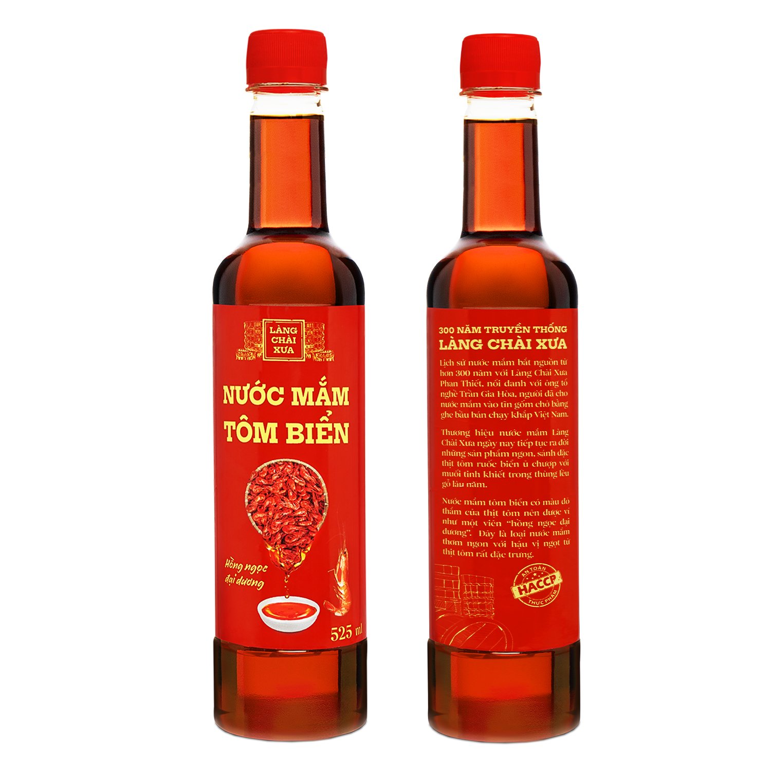 Đặc Sản Phan Thiết - Nước Mắm Tôm Biển Làng Chài Xưa 525Ml/Chai Hồng Ngọc Đại Dương 300 Năm Truyền Thống