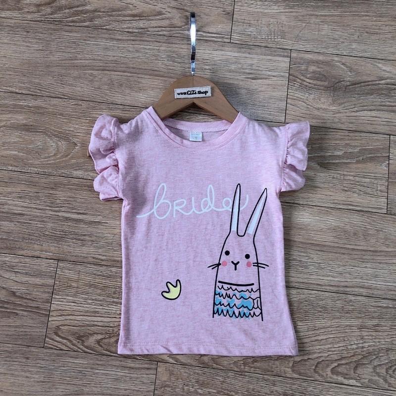 Áo tay bèo cho bé gái, áo tai thỏ cho bé gái,áo phông cho bé gái chất cotton giãn 4 chiều CiZi.shop