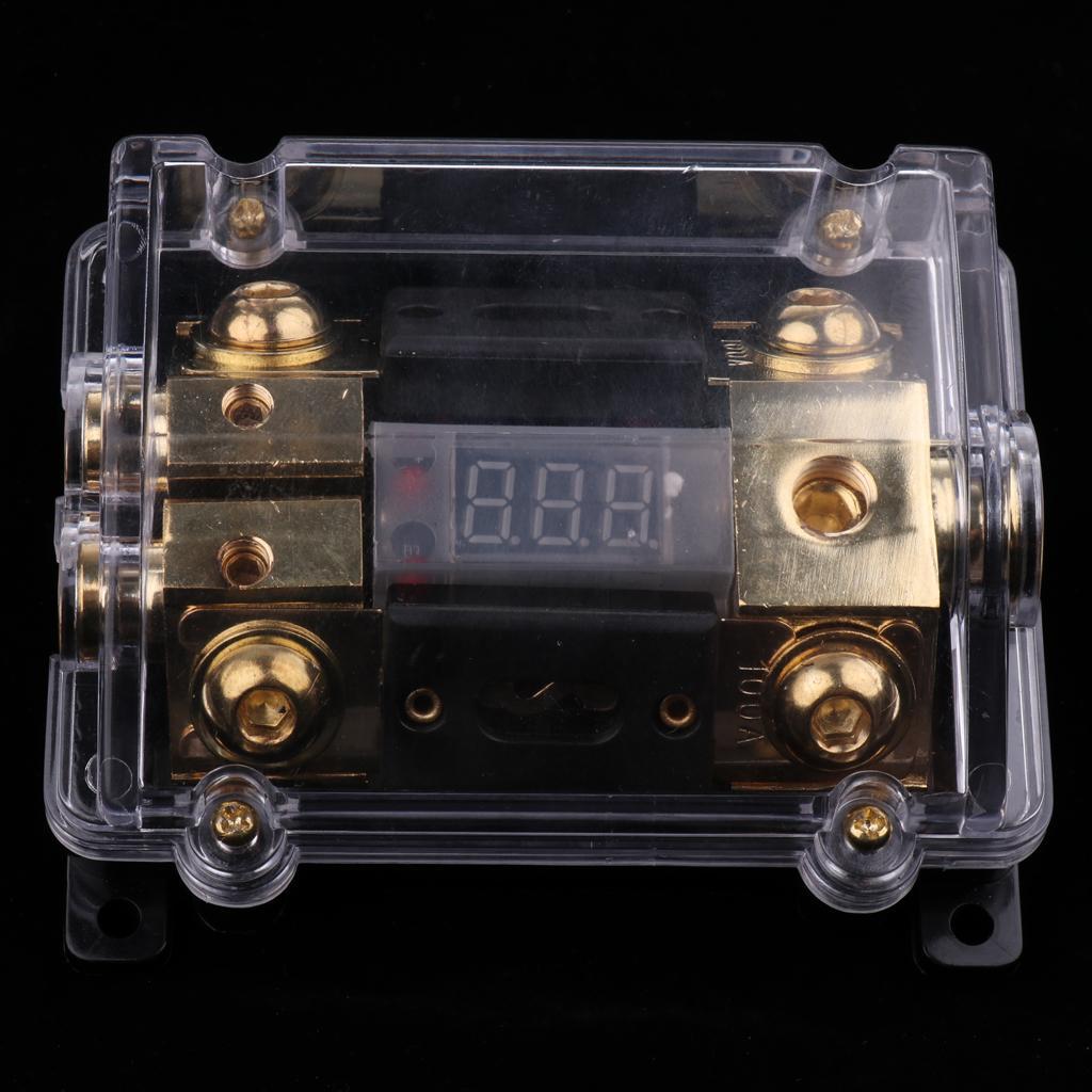 12V-24V Audio Stereo LED Display Fuse Holder Distribution Block 100A