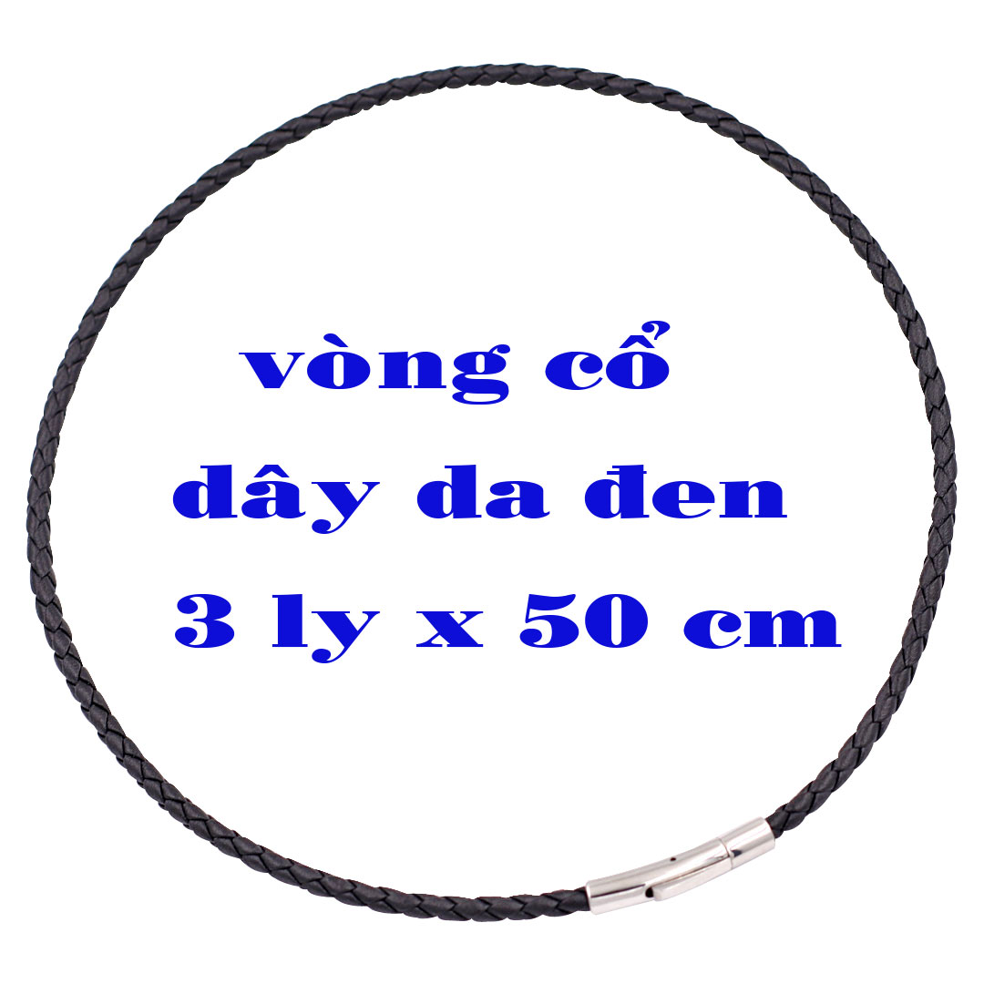 Mặt Phật Bất động minh vương đá thạch anh đen kèm vòng cổ dây da đen + móc inox trắng, mặt dây chuyền Phật bản mệnh, vòng cổ mặt Phật