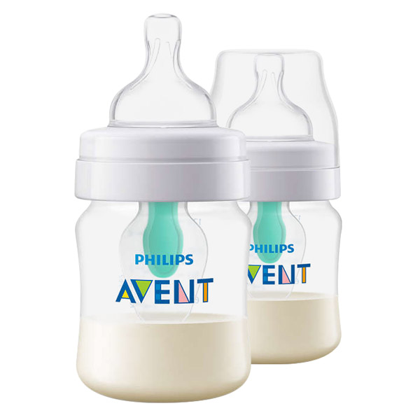 Combo 2 Bình sữa giảm đầy hơi với van giữ sữa AirFree Philips Avent SCF810/24 - 125ml