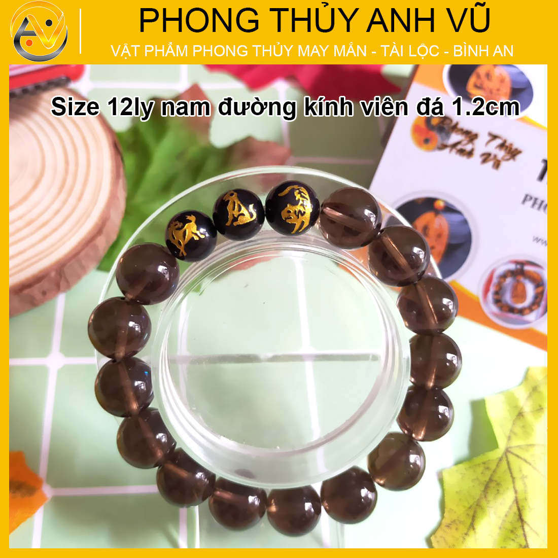 Vòng thạch anh đen khói dần ngọ tuất đã khai quang - chất liệu thạch anh khói - size 8 10 12ly - may mắn tài lộc - Vòng Tam Hợp Anh Vũ