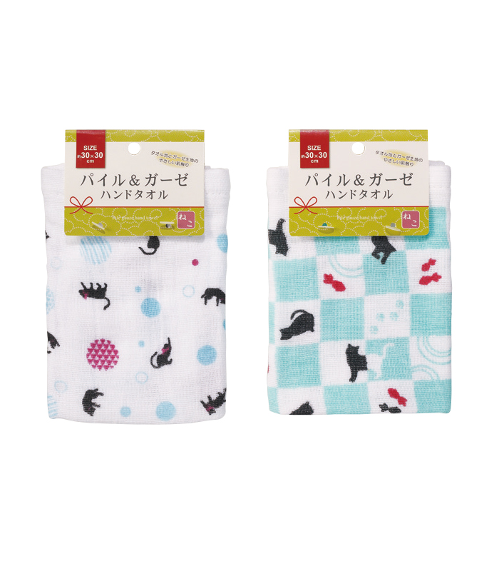 Khăn Mặt Cotton Cho Bé Mẫu Mèo Nội Địa Nhật Bản + Tặng Gói Trà Sữa Matcha / Cafe Macca 20g