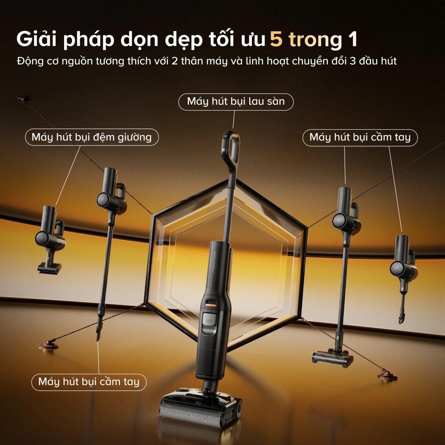 Máy Hút Bụi Lau Nhà Roborock F25 ACE Combo Lực Hút 20.000 Pa Gập 180 Độ - Hàng Chính Hãng