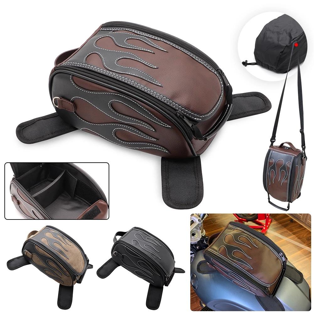 Túi đựng bình nhiên liệu bằng da PU chống thấm nước phong cách retro cho xe mô tô Harley Honda BMW CM500 Yamaha Suzuki
