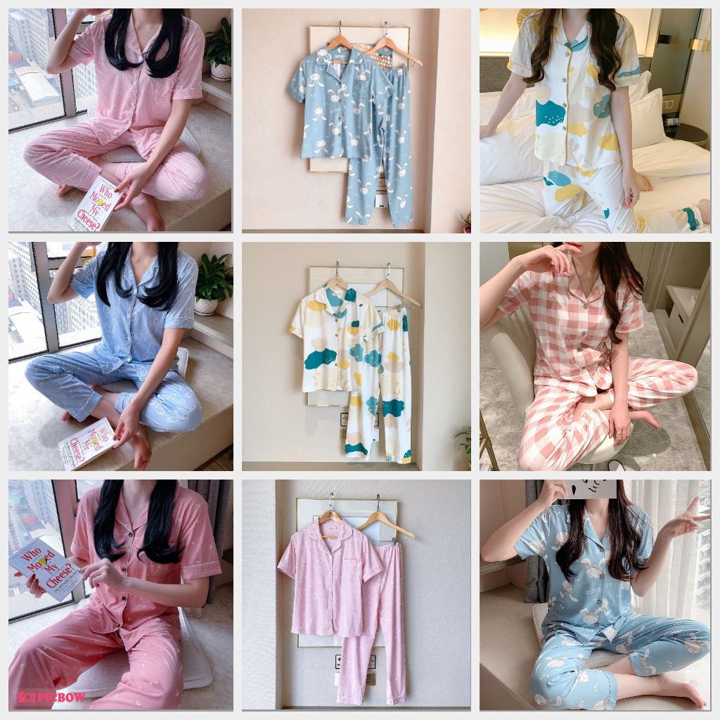 Pijama, Bộ Ngủ Nữ cotton thun ngắn tay quần dài CDCP01