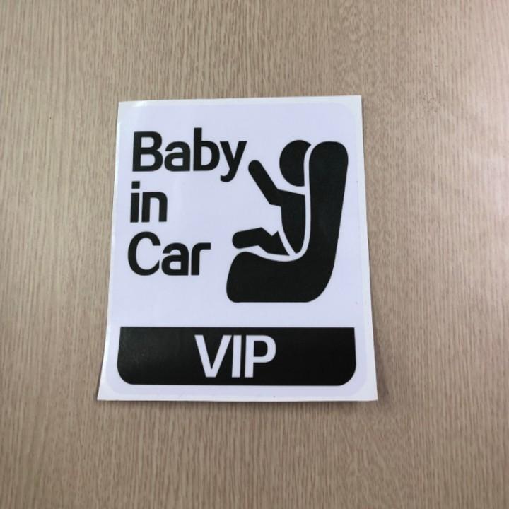 Sản phẩm Tem Decal baby in the car dán đuôi xe/ Mã sản phẩm H40312