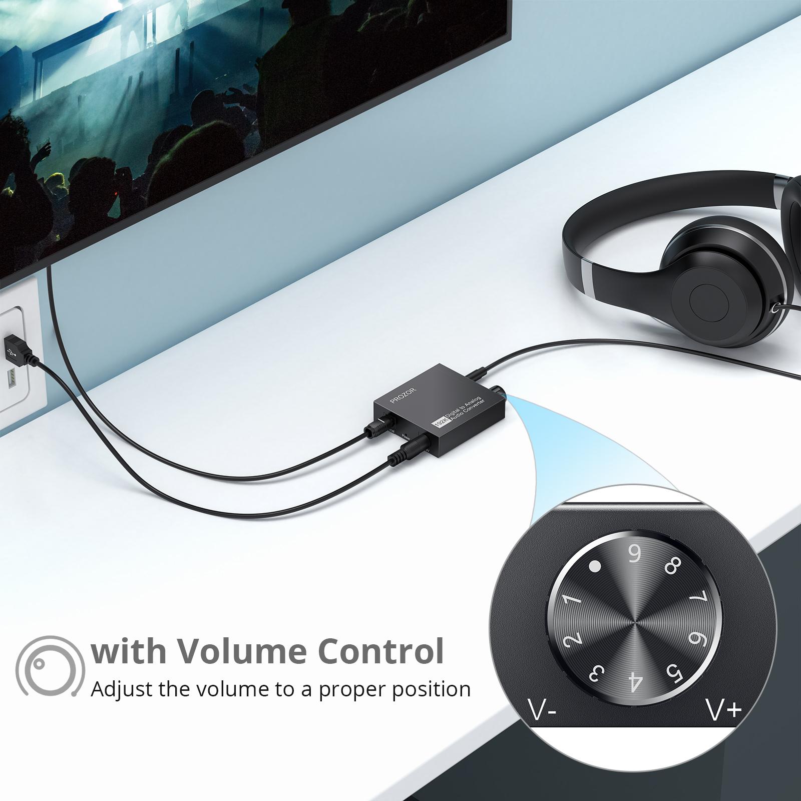 Prozor 192kHz Hifi DAC SPDIF đến 3,5mm kỹ thuật số sang tương tự
