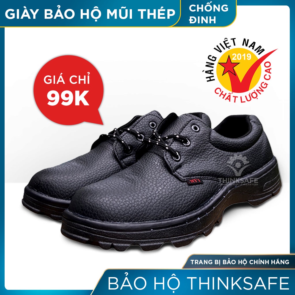 Giày bảo hộ lao động nam Thinksafe - Giày NTT chống nước, chống đinh, va đập, trơn trượt, giày công trình, công trường nhà máy, giày bảo hộ cổ thấp giá rẻ