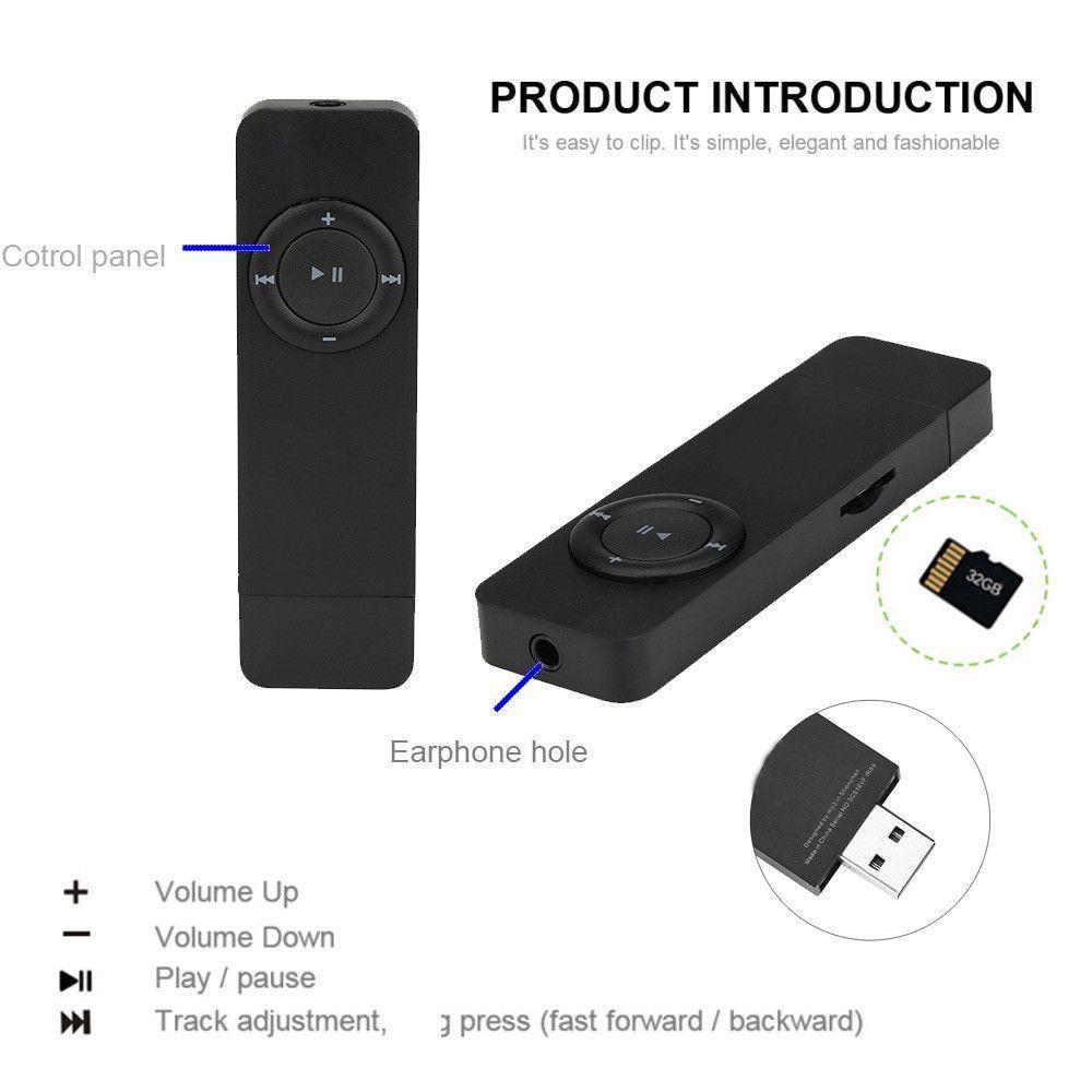 Máy nghe nhạc MP3 kiểu ổ đĩa cứng USB nhiều màu di động có chức năng đọc thẻ nhớ cho