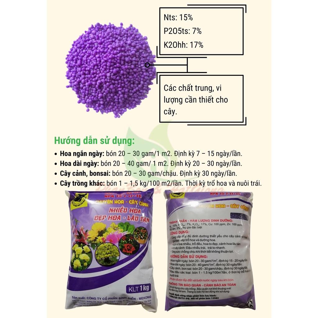 Phân Bón Đầu Trâu NPK 15-7-17+TE Chuyên Hoa, Cây Cảnh - Shop Phân Bón và Hạt Giống