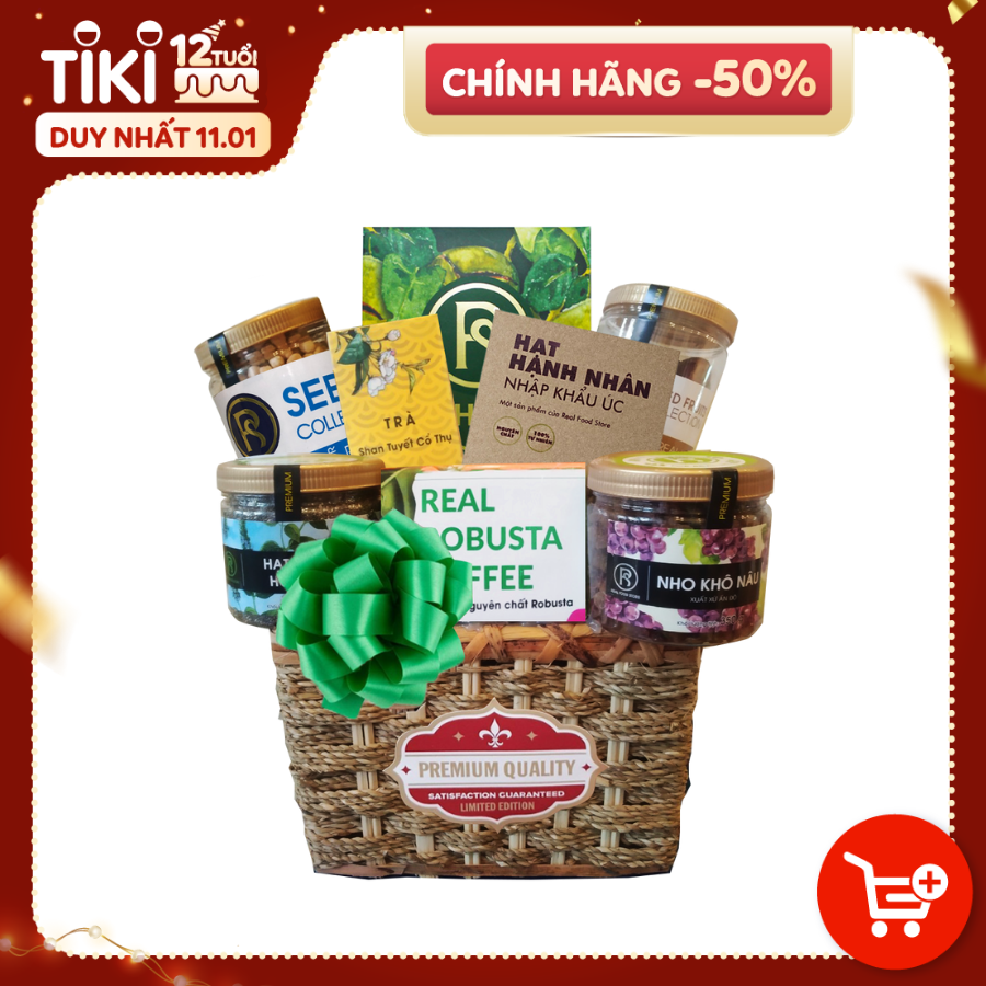 [QUÀ TẶNG] Giỏ Quà Sức Khỏe Hampers 8 Món Real Food