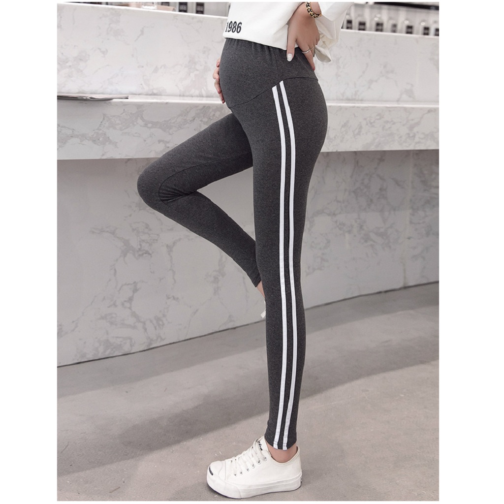 Quần bầu Legging Kẻ Sọc chất liệu cotton pha thun co giãn tối đa vô cùng mềm mại và êm ái (có ảnh thật, hàng Quảng Châu