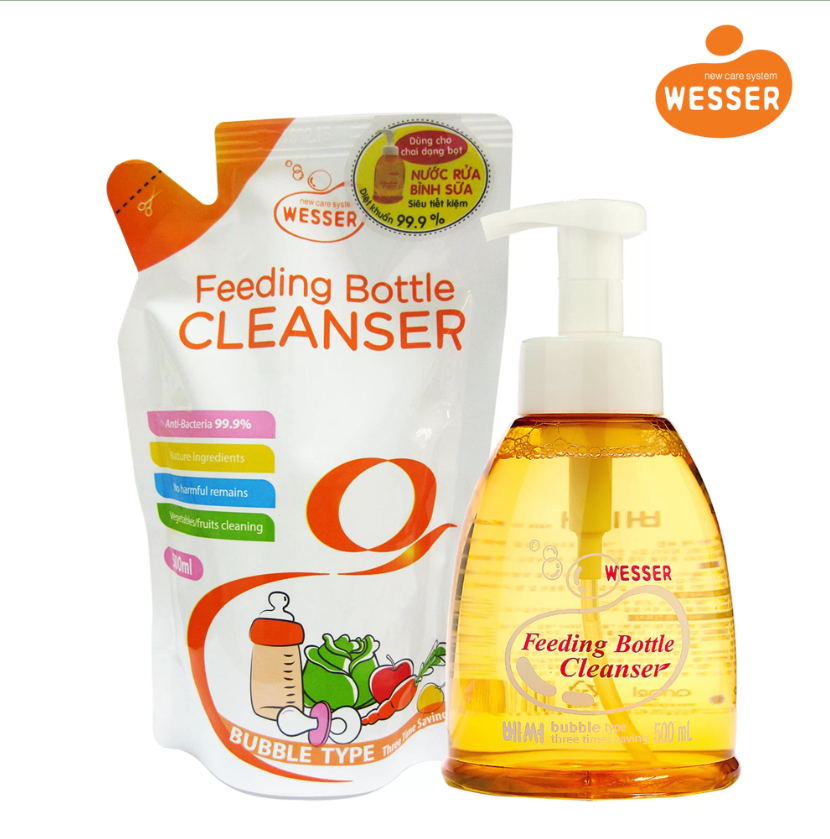 Nước Rửa Bình Sữa Wesser Dạng Gói (500ml)