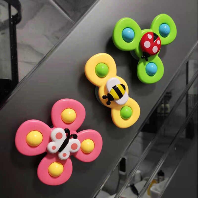 Combo 3 đồ chơi con Quay Spinner Dán Tường, Thiết Kế Hình Động Vật Hoạt Hình Độc Đáo Dành Cho Bé