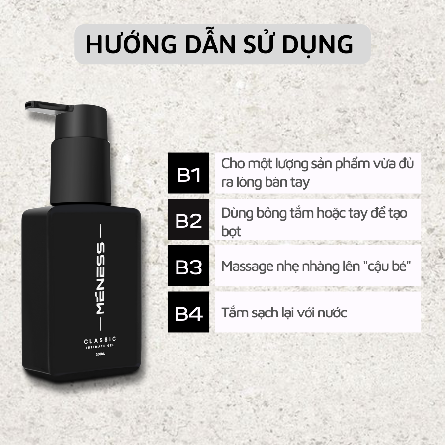 Dung dịch vệ sinh nam MENESS, hương nước hoa gỗ ĐỨC quyến rũ và lịch lãm, ngăn ngừa vi khuẩn và khử mùi lên đến 48h