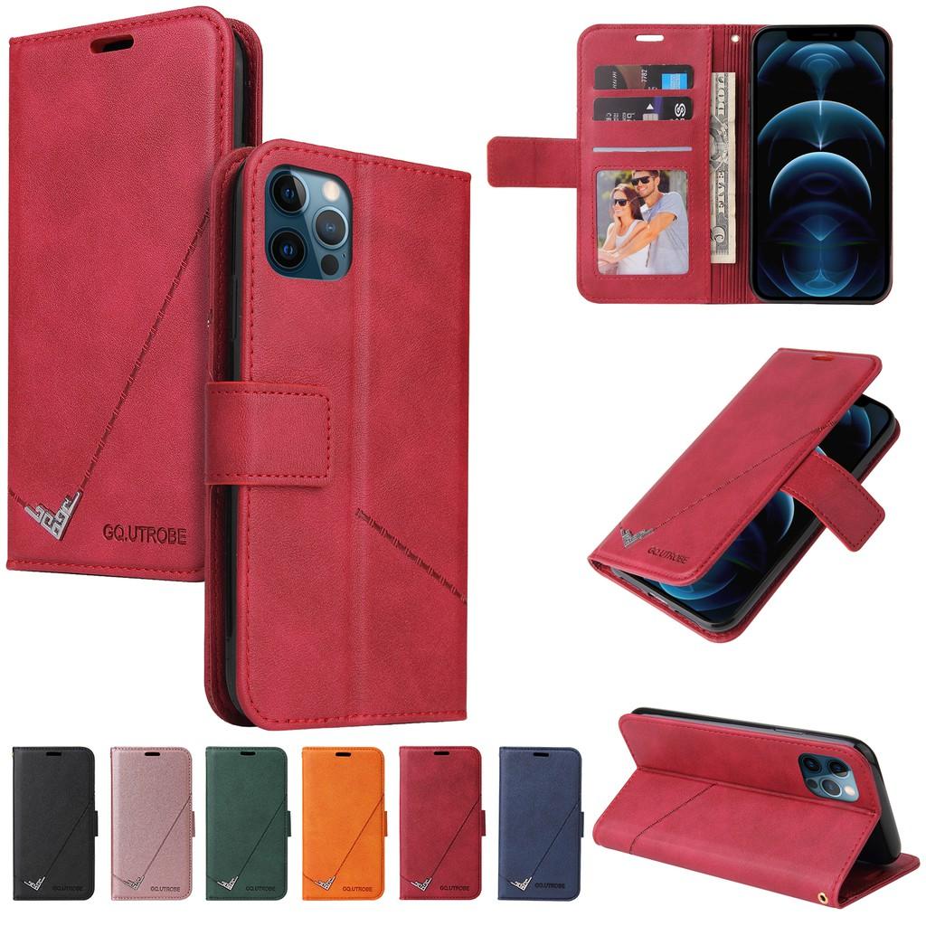 Ốp điện thoại da PU có PC cứng dạng ví nắp lật cho iPhone 12 Pro Max 12 Mini iPhone 11 Pro Max