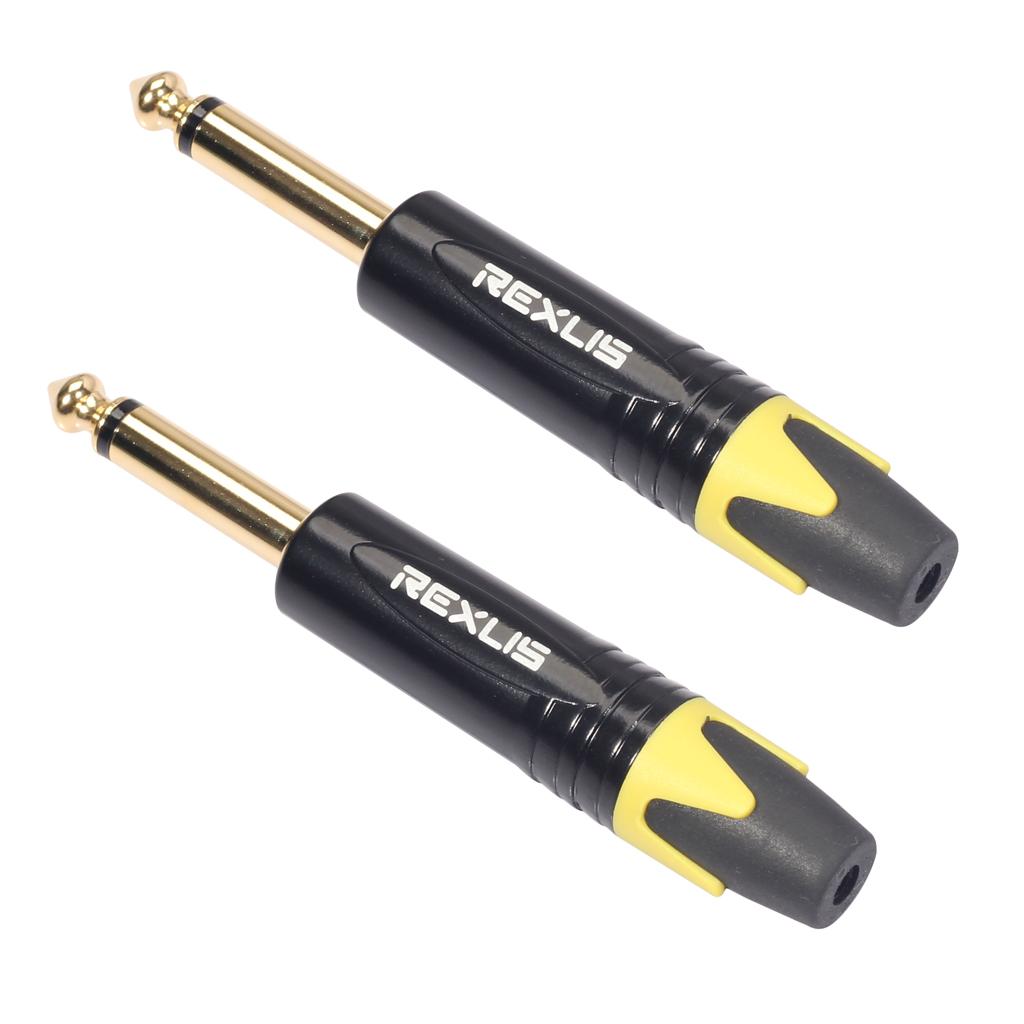 2 Pieces 6.35mm 1/4 inch Stereo Jack Plug For DIY Audio Soldering For Microphone Guitar