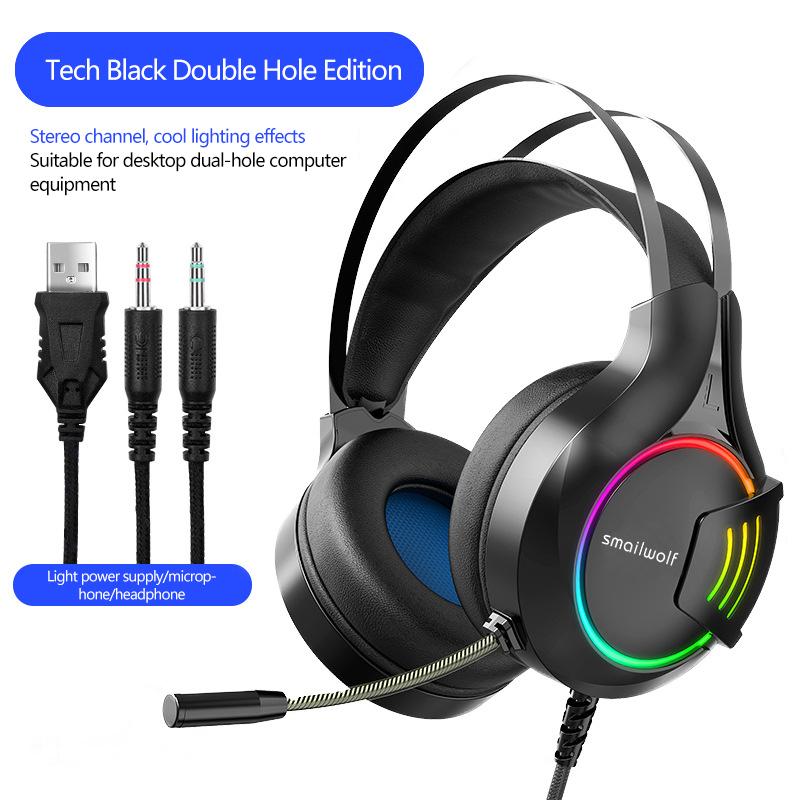 Đèn Có Dây Game Thủ Tai Nghe Cho PS5 1 Máy Tính Bass Stereo Máy Tính Laptop Game Thủ Chuyên Nghiệp Tai Nghe Có Micro Quà Tặng