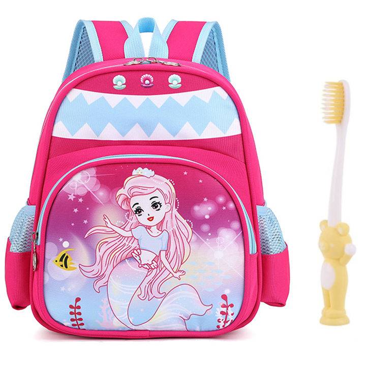 Balo cho bé trai , bé gái đi học mầm non họa tiết công chúa , siêu nhân in hình 3D ngộ nghĩnh size 31cm BALO-51