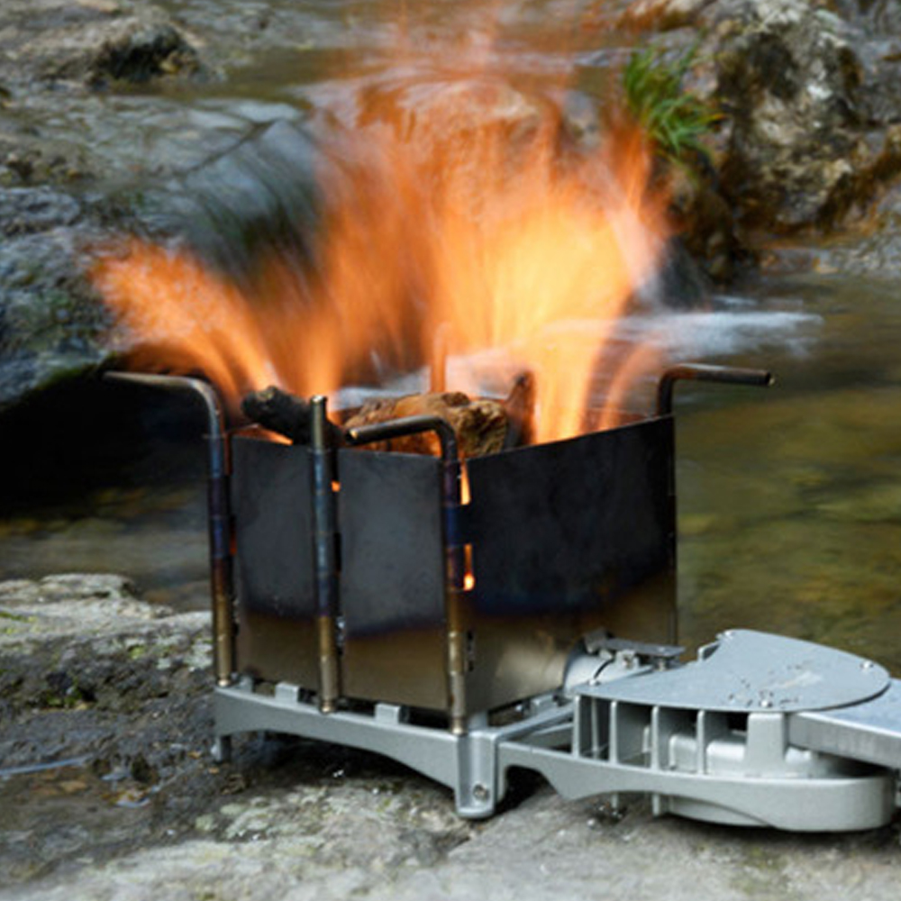 BRS 6000W Outdoor Wood Stove Wood Burning Stove Foldable Firewood Furnace Charcoal Cooker BBQ Electronic Blower Stove