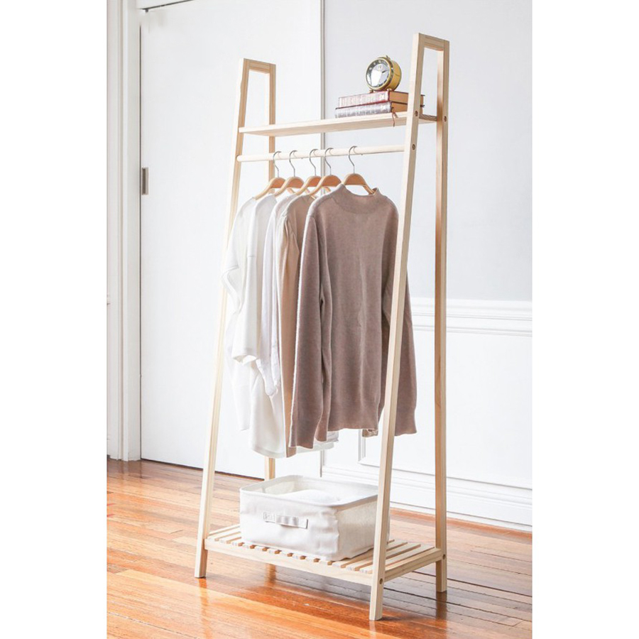 GIÁ TREO ĐỒ HÌNH THANG HÀN QUỐC - LADDER HANGER NATURAL - MÀU GỖ TỰ NHIÊN