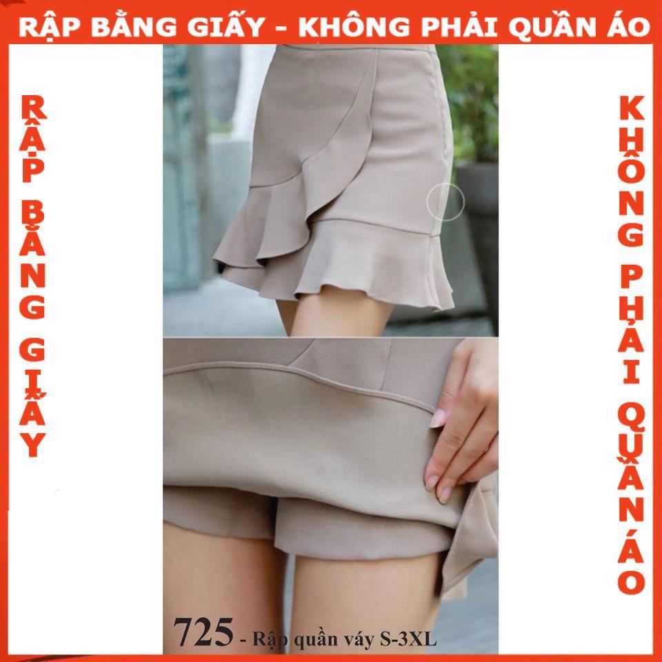 Rập giấy A0 chân váy có quần bên trong  mã 725 (BẢN VẼ)