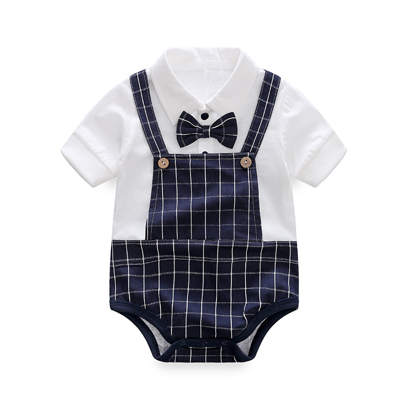 Bodysuit bé trai, áo liền quần cho bé sơ sinh kiểu dáng công tử từ 3-12 tháng