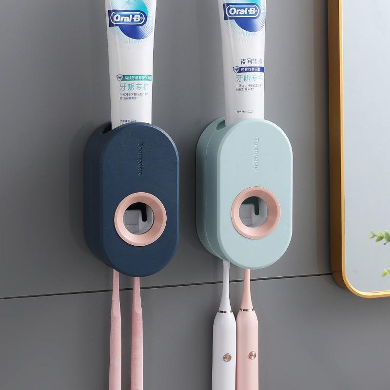 Bathroom Accessories Set Tooth Brush Holder Automatic Toothpaste Dispenser Holder Toothbrush Wall Mount Rack Bathroom Tools Set