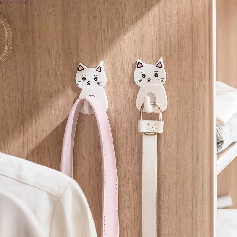 Móc treo đồ dán tường hình mèo hoạt hình đơn giản