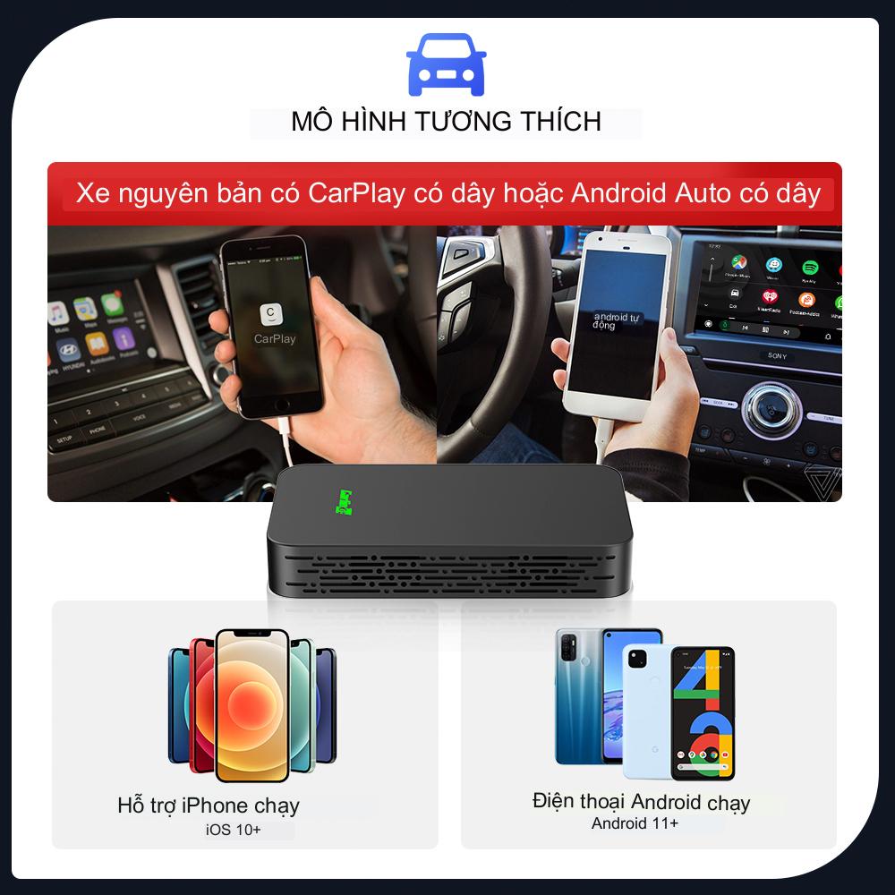 Carlinkit 5.0 2Air 2023 chuyển đổi Apple Carplay không dây + Android Auto Không dây 2 in 1 cho xe ô tô