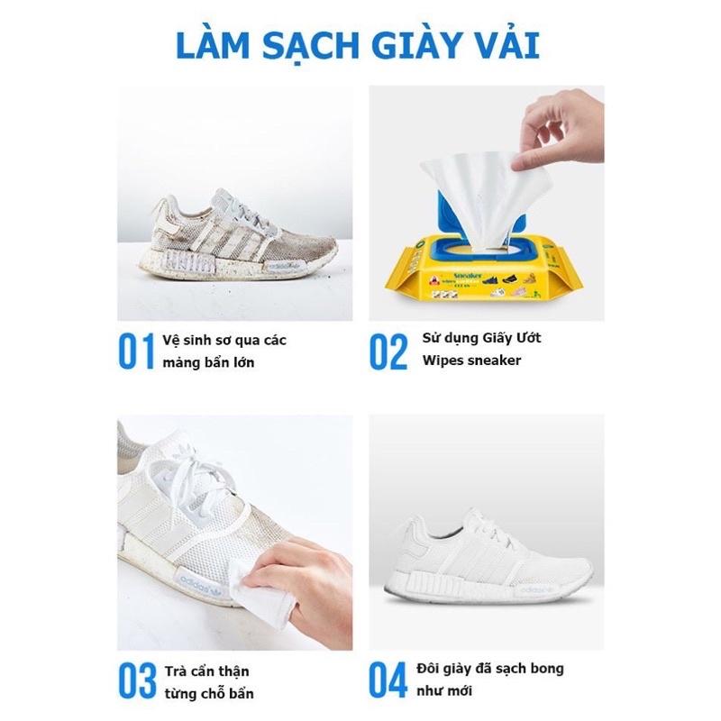 Khăn Giấy Ướt Lau Giày Sneaker Siêu Sạch Tiện Lợi Bịch 30 Tờ