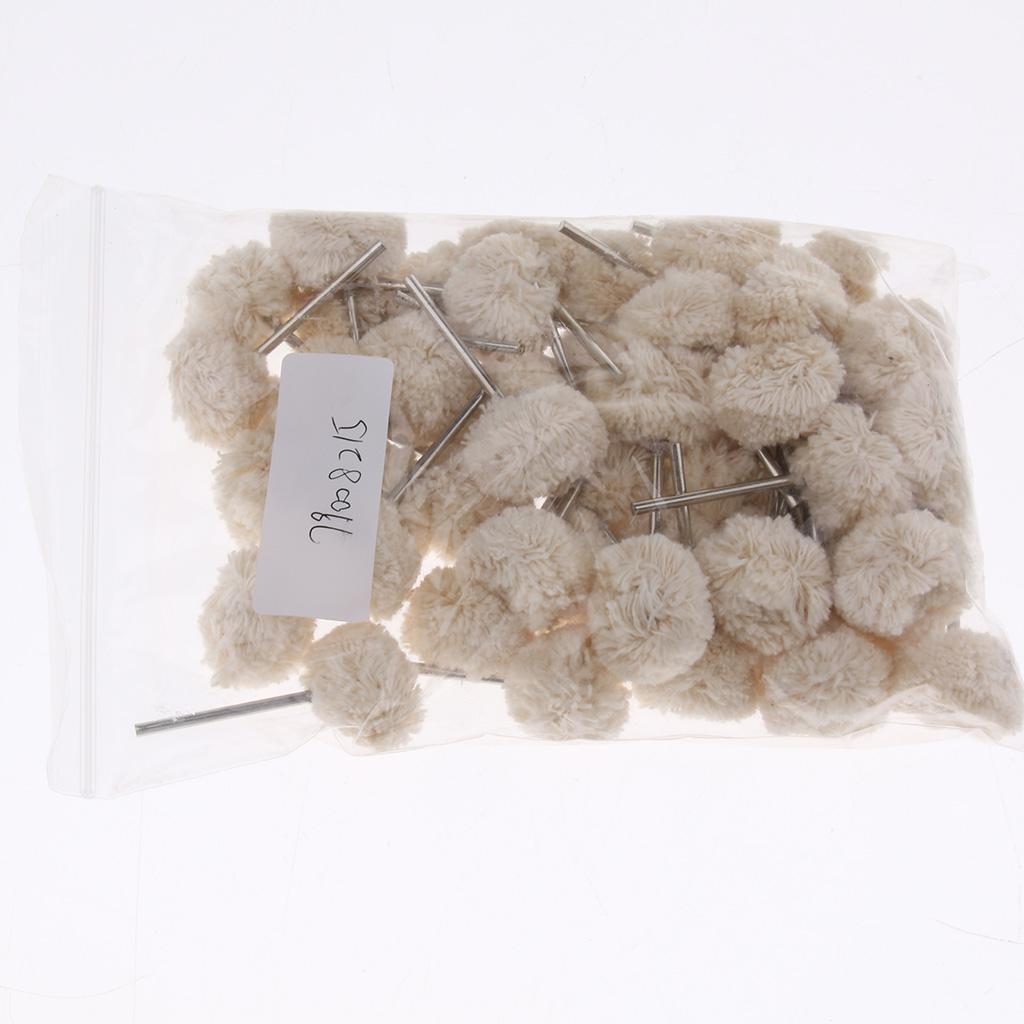 50PCS Wool Polishing Buffing Brush Wheel Drill Bits, Widely used in various grinding tools which support 2.35mm shank