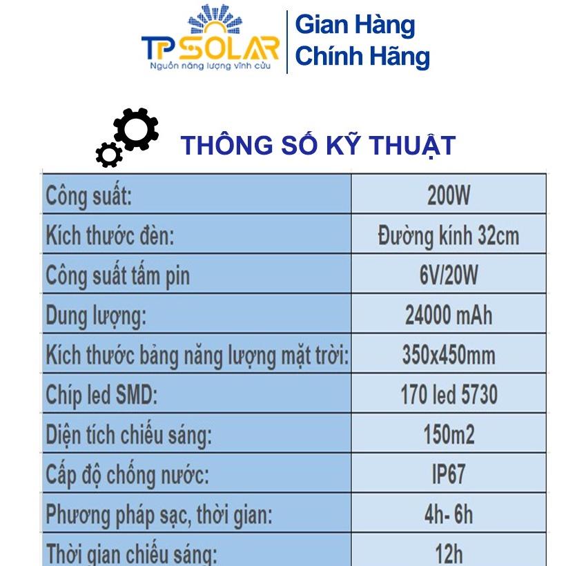 Đèn Áp Trần Năng Lượng Mặt Trời TP Solar TP-A100N TP-A200N TP-A300N 3 Công Suất 100W 200W 300W Cảm Biến Tự Động