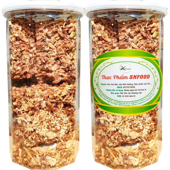 [Combo 2 Hũ] Thanh Gạo Lứt Ngũ Cốc Siêu Hạt Thơm Ngon SK FOOD - Mỗi Hũ 250g