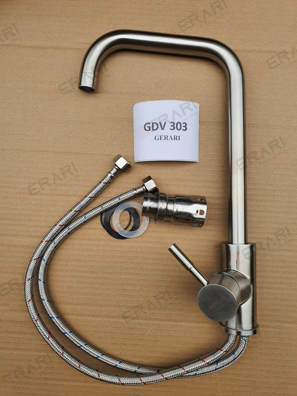 {CHÍNH HÃNG} Vòi inox 304 hai đường nước nóng lạnh mã GDV303 thương hiệu GERARI