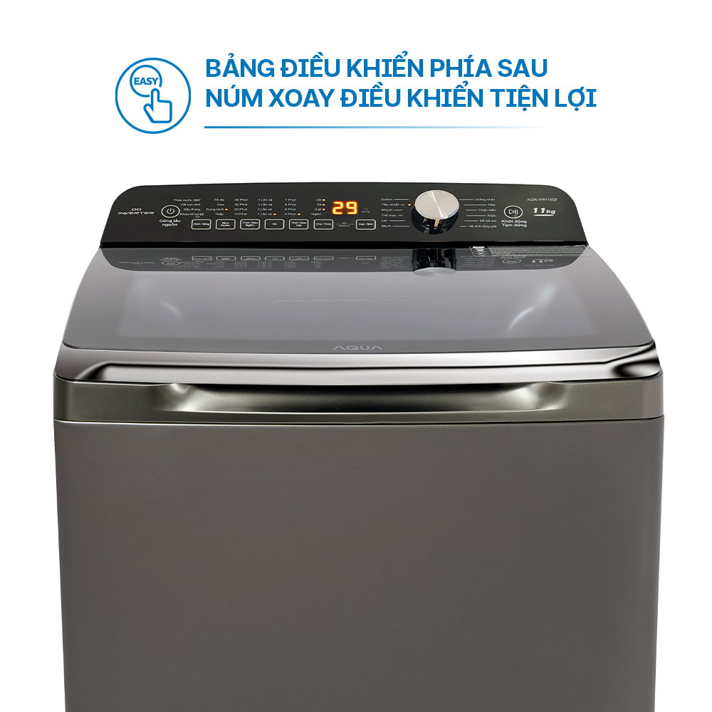 Máy Giặt Cửa Trên Aqua 11kg AQW-DR110FT.PS - Bảo hành động cơ trọn đời - Hàng chính hãng bảo hành 2 năm - Freeship toàn quốc