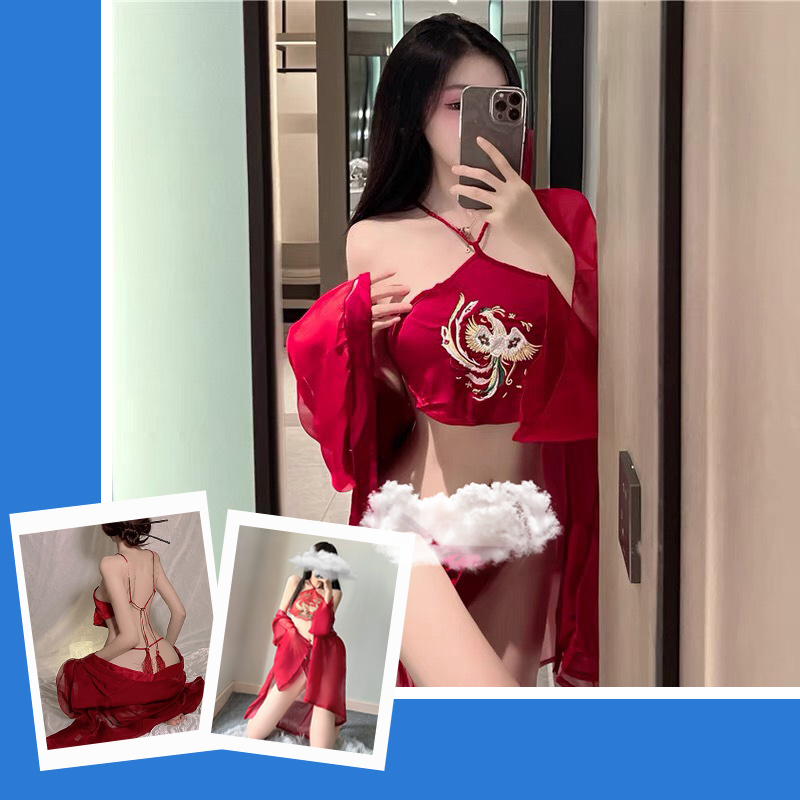 Set váy ngủ cổ trang áo choàng kèm bộ bra sexy BT6222 - Đầm ngủ - Đồ ngủ - Váy ngủ