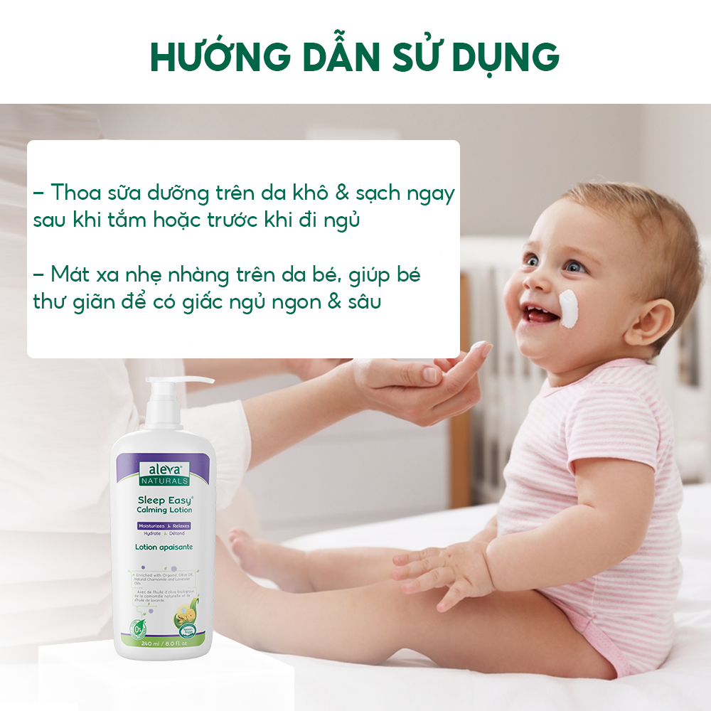 Sữa dưỡng thể cho bé làm mịn da, giảm ngứa ngáy giúp bé ngủ ngon Aleva Naturals (chai 240ml)