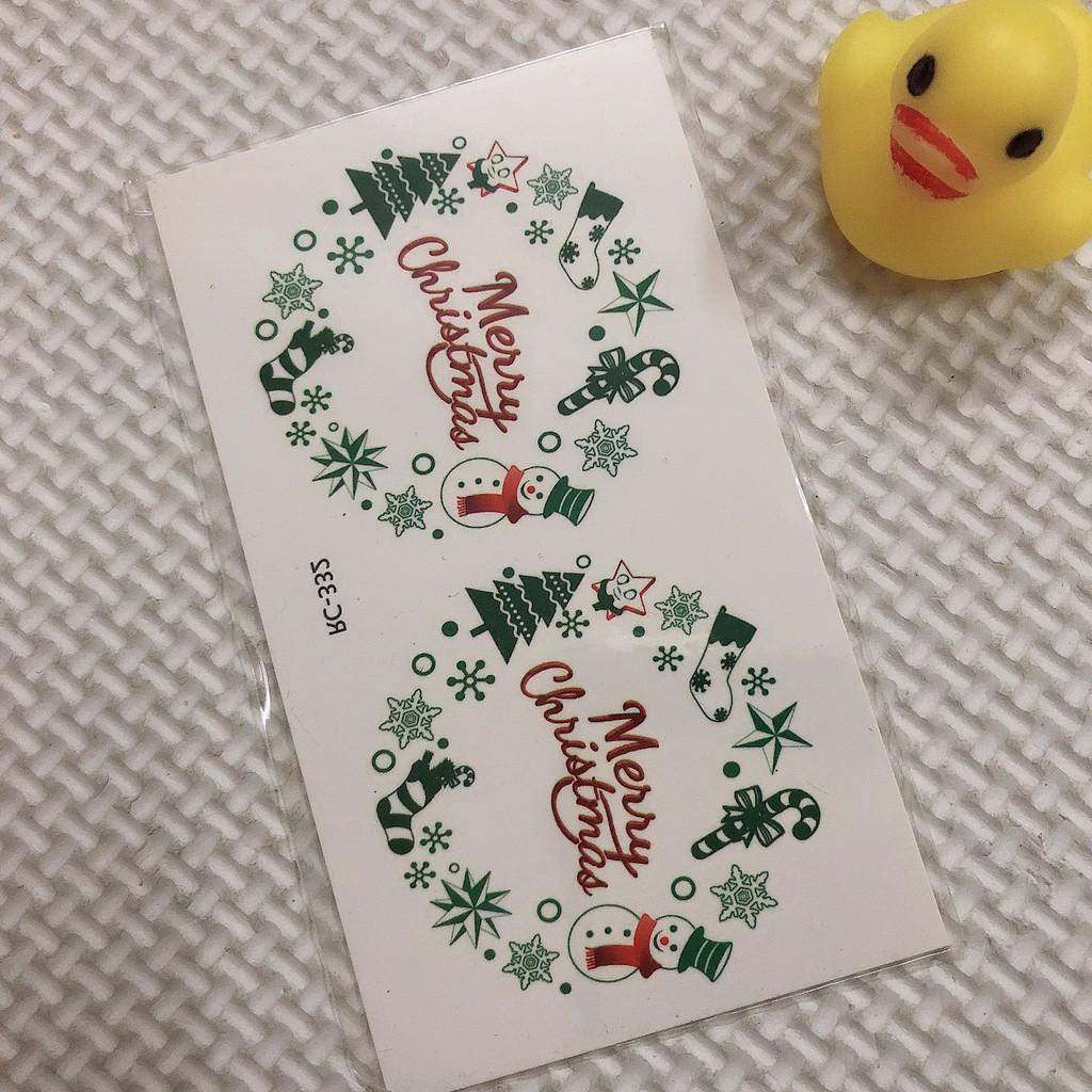 Hình xăm dán giáng sinh noel 10x6cm- mua 5 tặng 1, mua 10 tặng 4 tấm