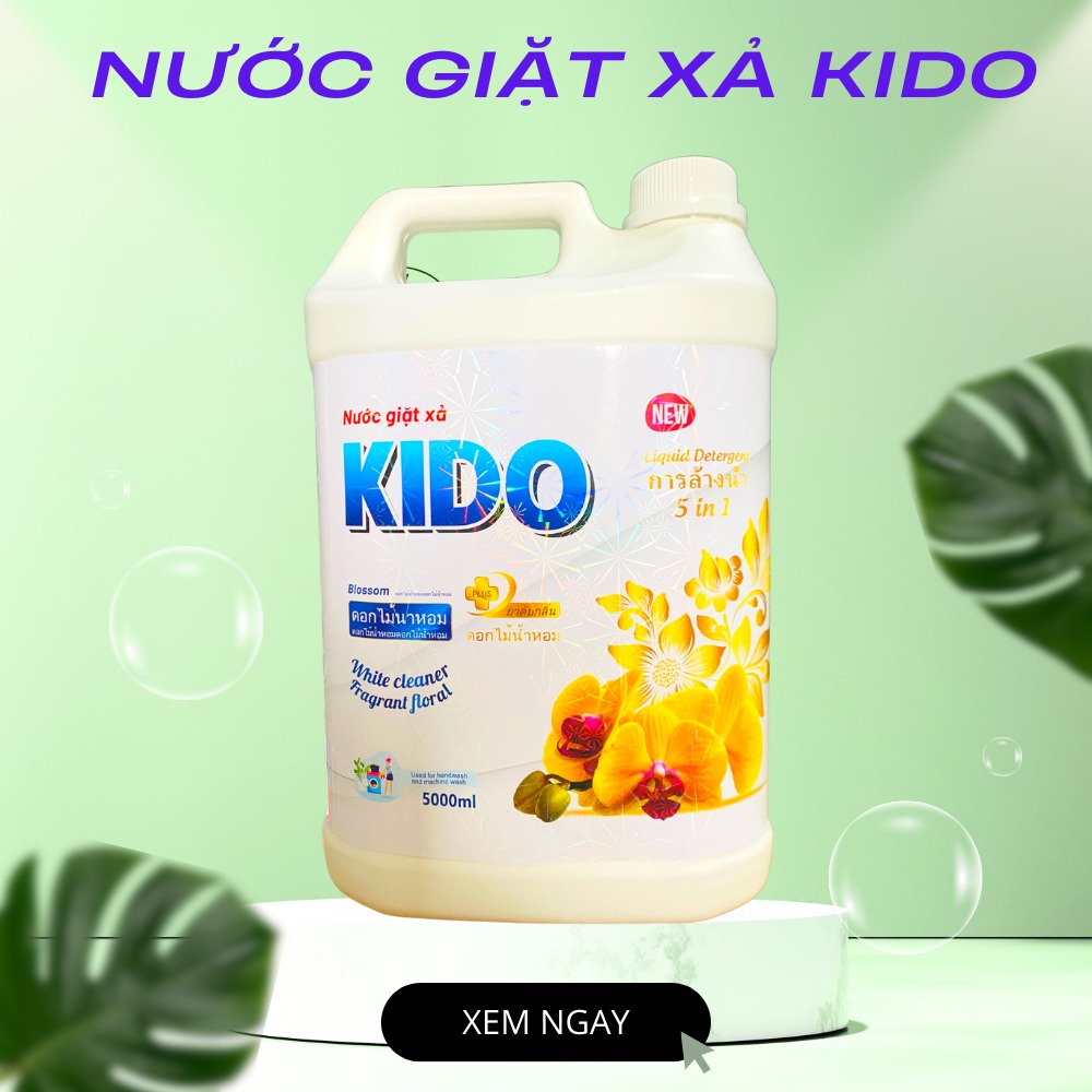 Nước Giặt Xả KiDo Hương Comfor Trắng 5 Lít - Nước Giặt Xả 5 in 1