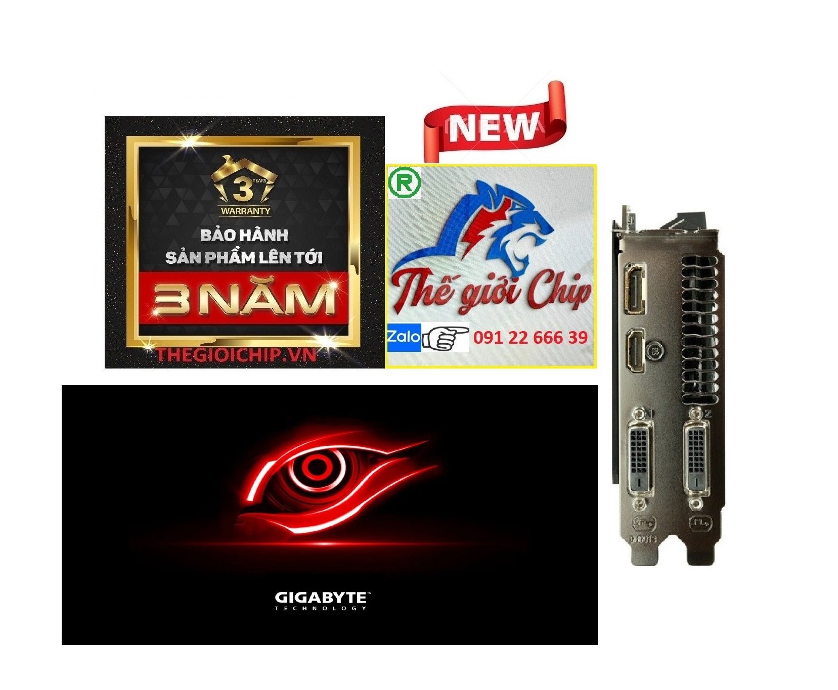 VGA GIGABYTE GeForce GTX 1060 OC 3GB/D5/2FAN - HÀNG CHÍNH HÃNG