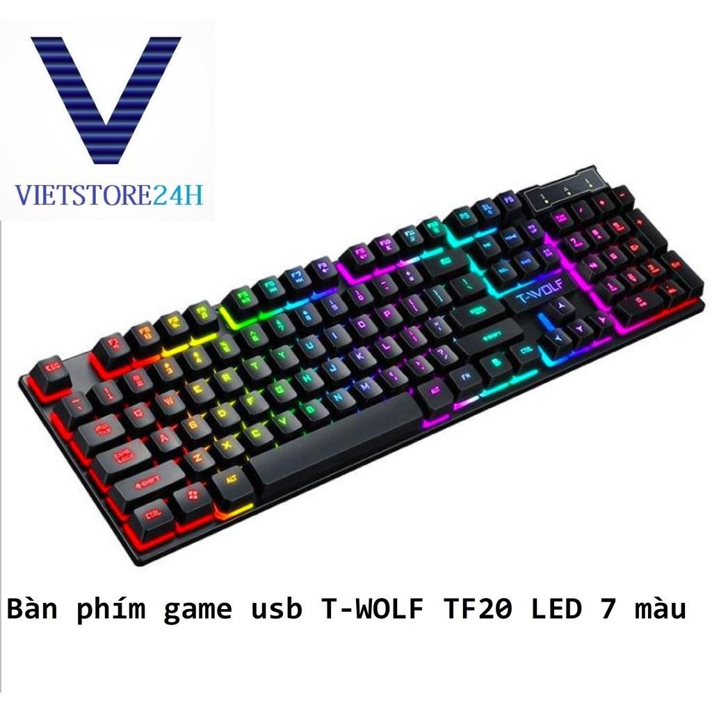 Bàn phím game usb T-WOLF TF20 LED 7 màu