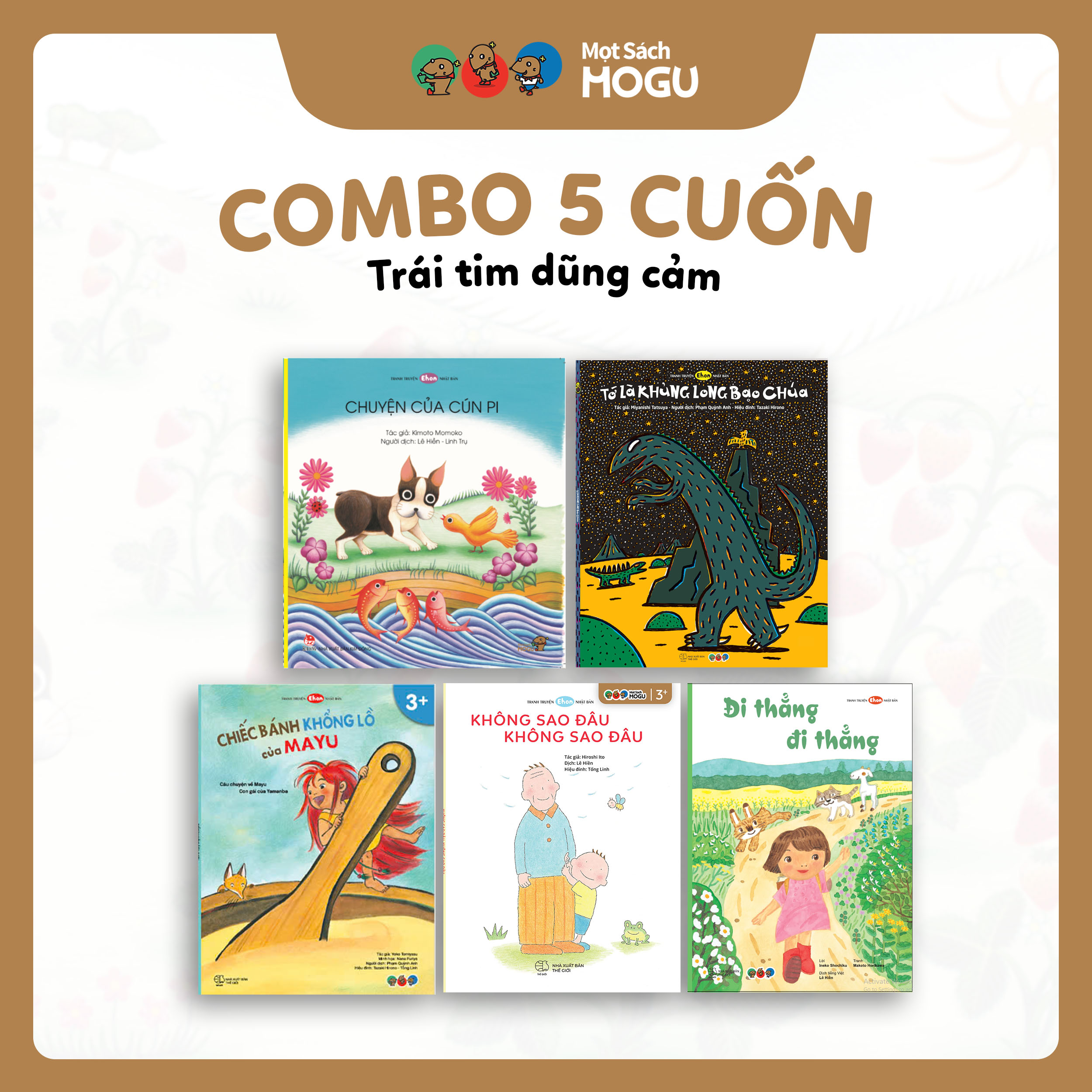 Truyện Ehon bé 3-4-5 tuổi - Bộ 5 cuốn Trái tim dũng cảm