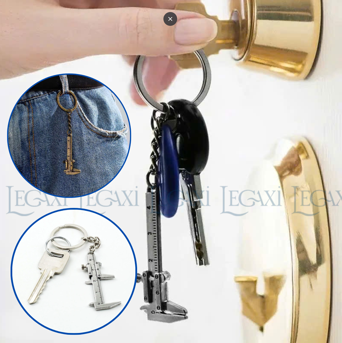Móc Chìa Khóa Thước Kẹp Vernier Thước Đo Khoảng Cách Bằng Kim Loại Móc Khóa Xe Nhà Túi Cho Kỹ Sư Thợ Cơ Khí